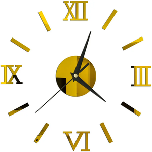 Moderno specchio 3d senza cornice oro romano numeri silenziosi <span class=keywords><strong>orologio</strong></span> <span class=keywords><strong>da</strong></span> <span class=keywords><strong>parete</strong></span> <span class=keywords><strong>40</strong></span> <span class=keywords><strong>Cm</strong></span> - Product Image 2