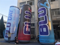 Canettes de boisson gonflables personnalisées, couleur bleue, pour boissons, bouteille d'énergie, modèle avec ballon, promotion, 1 pièce