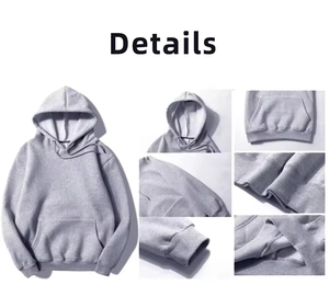 Vente en gros de sweats à capuche unisexes surdimensionnés personnalisés, épais, brodés, pour hommes, en molleton de coton vierge - Product Image 6