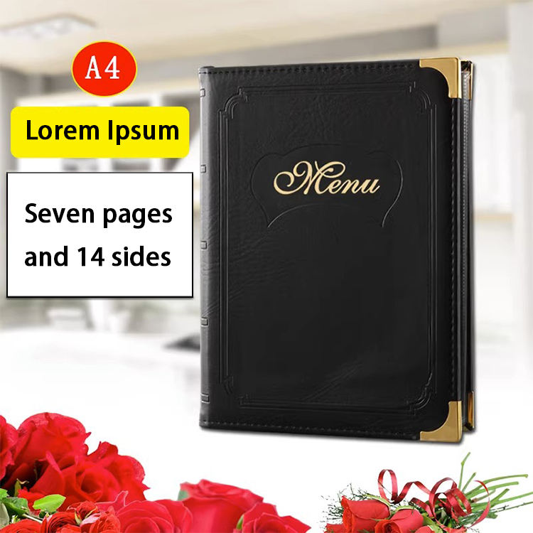 Customized Trademark Restaurant Menu Folder - Pu Leather