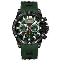 Jam Tangan Pria MINI FOCUS MF0349G Mewah, Fashion, Bisnis, Sport, Silikon, Tahan Air, Bercahaya, Quartz, Kronograf, Dial Penunjuk