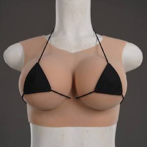 Prótesis de silicona de <span class=keywords><strong>busto</strong></span> completo con cuello redondo, placa pectoral falsa para crear curvas femeninas, realista para Crossdresser, CD, MTF, Cosplay - Product Image 2