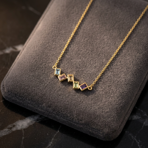 S925 14K Gold Plated Elegant Natural Sky Blue Topaz <b>Pink</b> Amethyst Citrine Peridot Customizable Chains <b>Necklace</b> OEM ODM - Product Image 3