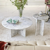Ensemble de table basse en marbre Arabescato et Calacatta Viola de Cammy Stone, meubles modernes pour salon