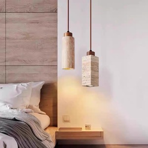 Lámpara Colgante LED de Estilo Wabi-Sabi en Travertino Amarillo, AC 85-265V, para Casas de Huéspedes, Hostales, Salones de Té, Bares, Restaurantes - Product Image 2