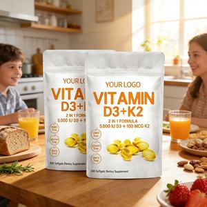 Integratori per la Salute Immunitaria a Marchio Privato, Prodotti per Ossa e Articolazioni, Capsule di Vitamina D3 K2 - Product Image 1