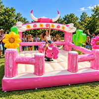 Machine de rodéo mécanique rose Ceyu pour cowgirl, jeu commercial avec tapis de sécurité gonflable pour fêtes et carnavals