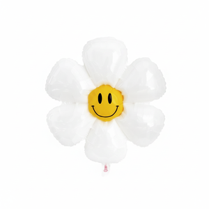 Aluminio blanco de 20 pulgadas para juego de globos de papel de aluminio con flores sonrientes, función de helio para fiestas, celebraciones, incluido el Día DE LA MADRE MOQ - Product Image 2