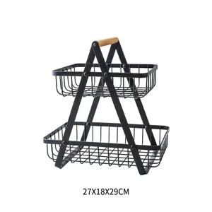 Cesta de Frutas Metálica de 2 Niveles, Desmontable, Negra, para Almacenar Frutas y Verduras, Organizador de Almacenamiento para la Encimera de la Cocina y el Hogar - Product Image 4