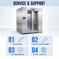 Pintu Otomatis Air Shower Cleanroom Purification Baja Tahan Karat 304 Sensor Inframerah Interlock Grosir