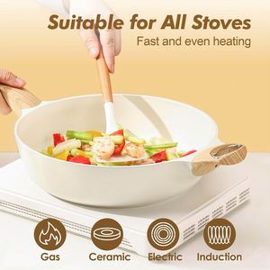 14-Piece Classic Non-Stick Granite Medical Stone Cookware Set <b>Induction</b> Gas Stove Suitable Soup <b>Pot</b> Frying Pan Metal Material - Product Image 4