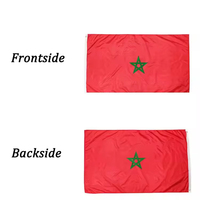 Drapeau du Maroc en polyester 68D avec œillets en laiton, personnalisé, vente en gros
