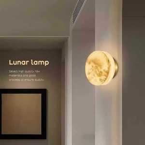 Lámpara de pared lunar con luz LED, diseño de luna para sala de estar, dormitorio, decoración del hogar - Product Image 1