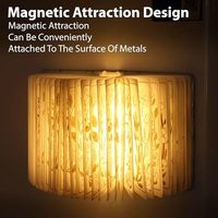 Lampe livre pliable à estampage à chaud doré, résistante aux déchirures, portable, veilleuse LED, impression personnalisée OEM, vente chaude, décoration intérieure, cadeau