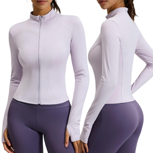 Chaqueta Deportiva con Cierre para Mujer, Manga Larga, Ajustada, con Orificios para los Pulgares - Product Image 1