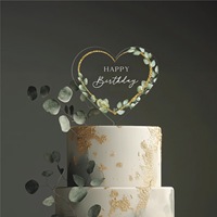 Transparente Acryl Cake Topper benutzer definierte alles Gute zum Geburtstag Jubiläum MR und Frau Laser gravierte Hochzeit DIY Dessert Kuchen Dekor