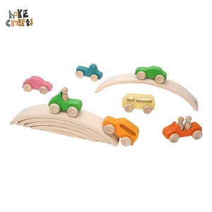 Auto Giocattolo in Legno Mini Rainbow Car, 7 Stili alla Moda e Colori Naturali, Blocchi Mini per Bambini - Product Image 3