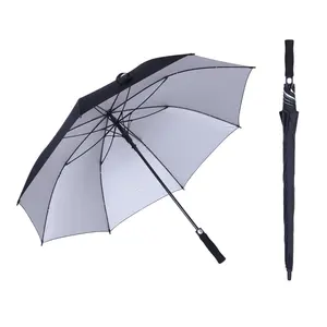 Auto Open Eva Zachte Handgreep Zilveren Coating Uv-bescherming Promotie Golf Size Regen Paraplu