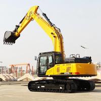 Excavadora de cadenas SY215C de 21500 kg con certificación CE, cucharón de 0.93 m³, motor importado y bomba hidráulica.