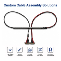 Câble LVDS 30 broches, pas de 0,5 mm, 100 ohms, conducteur SPC 40AWG, 5,4 Gbit/s, fil micro-coaxial pour ordinateur portable, double écran LCD