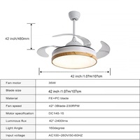 Ventilateur de plafond invisible à LED moderne décoratif Tuya WiFi 42 pouces silencieux pour la maison, la chambre à coucher, le salon