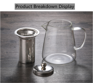 Ấm trà thủy tinh an toàn cho bếp, có bộ lọc trà rời, dùng được cho trà hoa và trà lá rời - Product Image 6