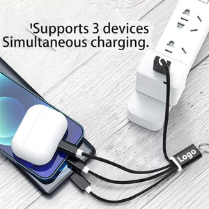 OEM logotipo personalizado nuevo regalo promocional de negocios conjunto 5V 2A llavero cargador 3 1 Cable USB nailon de cobre puro <span class=keywords><strong>para</strong></span> hombres y mujeres - Product Image 5