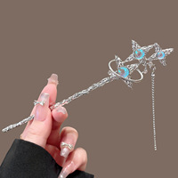 Épingle à cheveux de style chinois tendance, bijou en pierre de lune, idéale pour le quotidien et les soirées, accessoire romantique pour femme