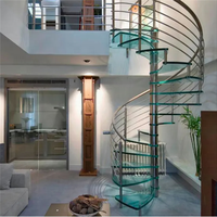 Escalier en colimaçon moderne flottant de haute qualité 2025 avec marches en bois et acier inoxydable pour usage extérieur en appartement et en cuisine