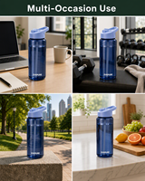 Bouteille d'eau sport 680 ml en Tritan avec poignée et paille, anti-fuite, sans BPA, durable, écologique, réutilisable pour adultes, bureau, extérieur, salle de sport