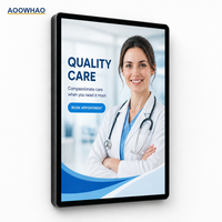 Affichage numérique mural AOOWHAO pour hôpital, écran publicitaire LCD 4K UHD à cadre fin, commercial avec gestion du contenu