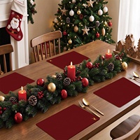 Set de table décoratif de Noël, imperméable, résistant à l'huile, design nordique, carré, thème dessin animé, décoration festive, pour assiettes et bols