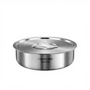 Tigela de Aço Inoxidável Reforçada de Grau Alimentício com Tampa para Cozinhar Ovos e Arroz no Vapor, Cozinhar Legumes no Vapor, Tigela Dedicada - Product Image 1