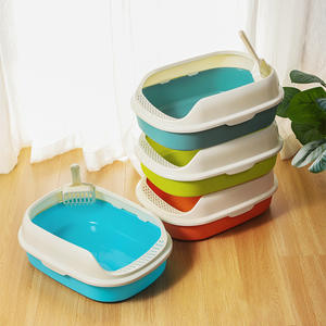 Benutzer definierte große Anti-Splash-Kunststoff-Katzen toilette mit leicht zu reinigender Funktion Inklusive Toiletten schale Schaufel für Exkrement-Trainings katzen - Product Image 6