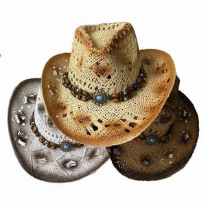 Wholesale Cheap Men Western <b>Hat</b> Bands Distressed Straw Cowboy <b>Hat</b> - Product Image 1