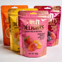 Sachet à fond plat personnalisé imprimé 8oz 150g pour vitamines, en PET VMPET PE, avec fermeture éclair, anti-odeur, pour emballage de gelée, aliments pour animaux, bonbons