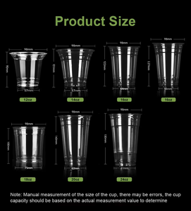 Vaso Desechable Transparente de PET para Bebidas Frías con Tapa Antiderrames, Ecológico, para <span class=keywords><strong>Café</strong></span> Helado, Jugos, Smoothies, Tiendas de Té de Burbujas - Product Image 6