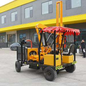 Perceuse à quatre roues compacte pour poteaux de garde-corps de voirie, fabrication directe d'usine, pour poteaux de garde-corps ondulés de voies rapides - Product Image 2