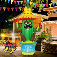 Cactus gonflable personnalisé pour le carnaval, figurine de bière, décoration de jardin extérieure avec lumières LED