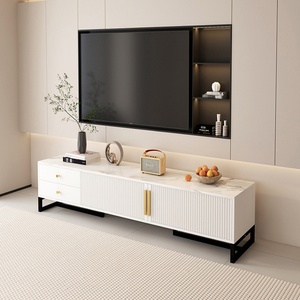 Mobile TV Moderno con Design a Pavimento e Multi-Scomparti per <span class=keywords><strong>Soggiorno</strong></span>, Arredamento Compatto - Product Image 4