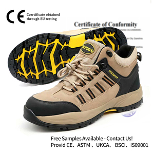 Zapatos de <span class=keywords><strong>Seguridad</strong></span> Tácticos de Gamuza para Hombre, con Puntera de Acero, Resistentes a Pinchazos, Entresuela de Kevlar, para Todo Terreno, Color Gris Stealth - Product Image 2