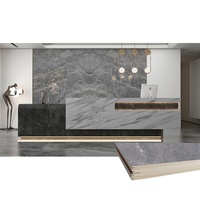 Panneau mural décoratif d'intérieur en bois plat en bambou pour bureau WPC