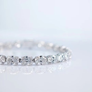 Qinglong Jewelry Wholesale IGI Certified Lab Grown Diamond Vintage Tennis Bracelet 10K/14K/18K White <b>Gold</b> <b>Settings</b> Rhodium - Product Image 1