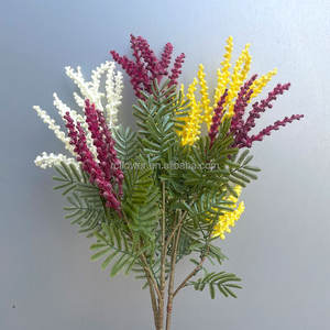 <span class=keywords><strong>Flor</strong></span> artificial de alta calidad <span class=keywords><strong>Acacia</strong></span> <span class=keywords><strong>Flor</strong></span> de plástico Felpa Trigeminal King Flores artificiales de lavanda púrpura - Product Image 6