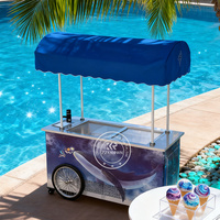 Voll Ausgestatteter Gelato-Wagen Moderner Eiscreme-Verkaufswagen Trendiger Mobiler Eiscreme-Wagen