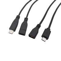 Câble d'extension d'alimentation USB 2.0 Type A mâle/femelle pour connecteur de chargeur Micro USB / Type C 2 broches 4 broches, ligne de données DIY