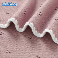 Mimixiong Nuevo Estilo 100% Algodón Color Sólido Borde de Concha Tejido a Crochet Manta Envolvente para Bebé Recién Nacido Certificado OEKO-TEX 200TC