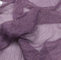 Tissu GGT froissé en lurex métallique soyeux de qualité supérieure, doux au toucher, avec lignes dorées et argentées, personnalisable en grande quantité pour vêtements féminins