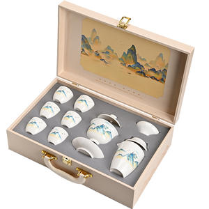 Wenchang Qianlijiang Goat Fat Jade Kung Fu Tea Set White Porcelain With <b>Lid</b> Business <b>Gifts</b> High End <b>Gift</b> <b>Box</b> - Product Image 5