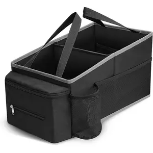 Organizador para carros, organizador de armazenamento, com 13 bolsos, suporte para copo, caixa de passageiros, organizador de assento para crianças, brinquedos com cinto